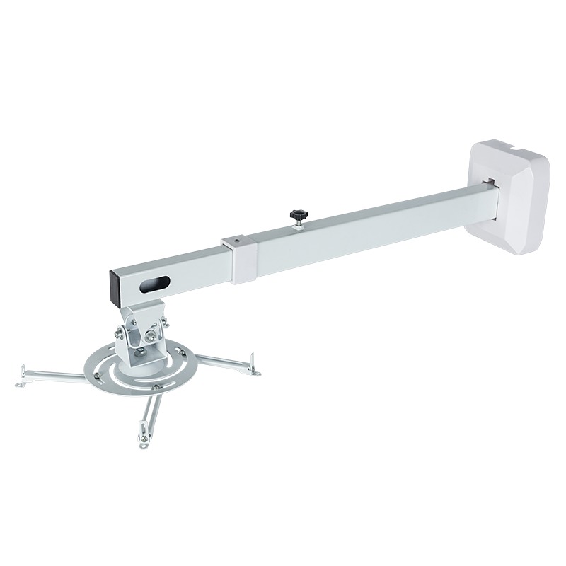 Adjustable telescopic projector mount arm with a ceiling bracket.