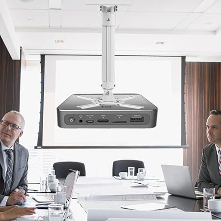 Ceiling projector above a corporate meeting room.